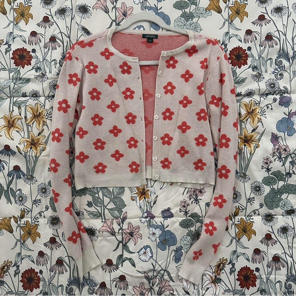Wild Fable Orange Floral Cardigan